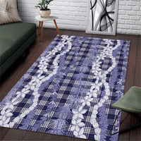 Hawaiian Ohia Lehua Lei Area Rug Plaid Palaka Uliuli hohonu Pattern - Polynesian Pride