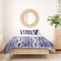 Hawaiian Ohia Lehua Lei Bedding Set Plaid Palaka Uliuli hohonu Pattern - Polynesian Pride