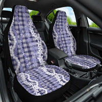 Hawaiian Ohia Lehua Lei Car Seat Cover Plaid Palaka Uliuli hohonu Pattern - Polynesian Pride