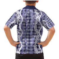 Hawaiian Ohia Lehua Lei Family Matching Mermaid Dress and Hawaiian Shirt Plaid Palaka Uliuli hohonu Pattern LT9 - Polynesian Pride
