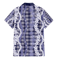 Hawaiian Ohia Lehua Lei Family Matching Mermaid Dress and Hawaiian Shirt Plaid Palaka Uliuli hohonu Pattern LT9 - Polynesian Pride