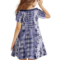 Hawaiian Ohia Lehua Lei Family Matching Summer Maxi Dress and Hawaiian Shirt Plaid Palaka Uliuli hohonu Pattern LT9 - Polynesian Pride