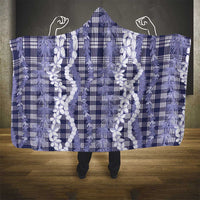 Hawaiian Ohia Lehua Lei Hooded Blanket Plaid Palaka Uliuli hohonu Pattern - Polynesian Pride