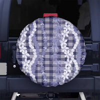 Hawaiian Ohia Lehua Lei Spare Tire Cover Plaid Palaka Uliuli hohonu Pattern - Polynesian Pride