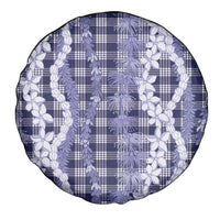 Hawaiian Ohia Lehua Lei Spare Tire Cover Plaid Palaka Uliuli hohonu Pattern - Polynesian Pride