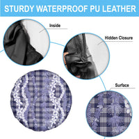 Hawaiian Ohia Lehua Lei Spare Tire Cover Plaid Palaka Uliuli hohonu Pattern - Polynesian Pride