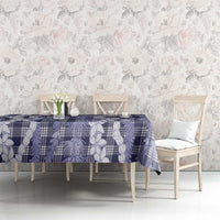 Hawaiian Ohia Lehua Lei Tablecloth Plaid Palaka Uliuli hohonu Pattern - Polynesian Pride