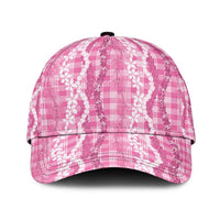 Hawaiian Ohia Lehua Lei Classic Cap Plaid Palaka Akala Pattern - Polynesian Pride