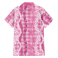 Hawaiian Ohia Lehua Lei Family Matching Long Sleeve Bodycon Dress and Hawaiian Shirt Plaid Palaka Akala Pattern LT9 - Polynesian Pride