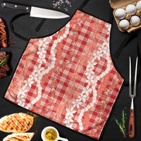 Hawaiian Ohia Lehua Lei Apron Plaid Palaka Ulaula Pattern - undefined