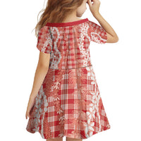 Hawaiian Ohia Lehua Lei Family Matching Long Sleeve Bodycon Dress and Hawaiian Shirt Plaid Palaka Ulaula Pattern LT9 - Polynesian Pride