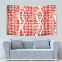 Hawaiian Ohia Lehua Lei Tapestry Plaid Palaka Ulaula Pattern - Polynesian Pride