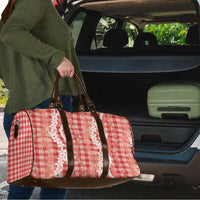 Hawaiian Ohia Lehua Lei Travel Bag Plaid Palaka Ulaula Pattern - Polynesian Pride