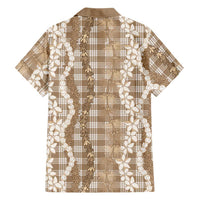 Hawaiian Ohia Lehua Lei Family Matching Off The Shoulder Long Sleeve Dress and Hawaiian Shirt Plaid Palaka Kalaihaahaa Pattern LT9 - Polynesian Pride