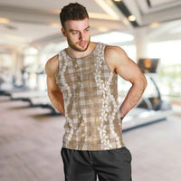 Hawaiian Ohia Lehua Lei Men Tank Top Plaid Palaka Kalaihaahaa Pattern - Polynesian Pride
