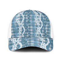 Hawaiian Ohia Lehua Lei Baseball Net Cap Plaid Palaka Uliuli Omaomao Pattern - Polynesian Pride