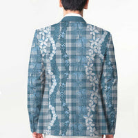 Hawaiian Ohia Lehua Lei Blazer Plaid Palaka Uliuli Omaomao Pattern - Polynesian Pride