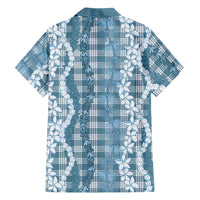 Hawaiian Ohia Lehua Lei Family Matching Long Sleeve Bodycon Dress and Hawaiian Shirt Plaid Palaka Uliuli Omaomao Pattern LT9 - Polynesian Pride