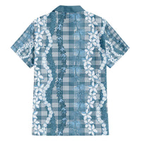 Hawaiian Ohia Lehua Lei Family Matching Summer Maxi Dress and Hawaiian Shirt Plaid Palaka Uliuli Omaomao Pattern - Polynesian Pride