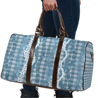 Hawaiian Ohia Lehua Lei Travel Bag Plaid Palaka Uliuli Omaomao Pattern - Polynesian Pride