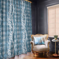 Hawaiian Ohia Lehua Lei Window Curtain Plaid Palaka Uliuli Omaomao Pattern - Polynesian Pride