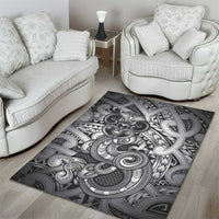 Aotearoa Maori Hei Tiki Area Rug Kiwikiwi Kowhaiwhai Puhoro Motif