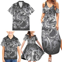 Aotearoa Maori Hei Tiki Family Matching Summer Maxi Dress and Hawaiian Shirt Kiwikiwi Kowhaiwhai Puhoro Motif LT9 - Polynesian Pride