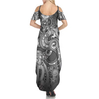 Aotearoa Maori Hei Tiki Family Matching Summer Maxi Dress and Hawaiian Shirt Kiwikiwi Kowhaiwhai Puhoro Motif LT9 - Polynesian Pride
