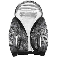 Aotearoa Maori Hei Tiki Sherpa Hoodie Kiwikiwi Kowhaiwhai Puhoro Motif LT9 Unisex Grey - Polynesian Pride