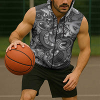 Aotearoa Maori Hei Tiki Sleeveless Zip Hoodie Kiwikiwi Kowhaiwhai Puhoro Motif LT9 - Polynesian Pride