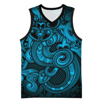 Aotearoa Maori Hei Tiki Basketball Jersey Kikorangi Kowhaiwhai Puhoro Motif LT9 Unisex Blue - Polynesian Pride