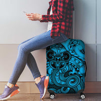 Aotearoa Maori Hei Tiki Luggage Cover Kikorangi Kowhaiwhai Puhoro Motif