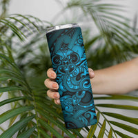 Aotearoa Maori Hei Tiki Skinny Tumbler Kikorangi Kowhaiwhai Puhoro Motif LT9 - Polynesian Pride
