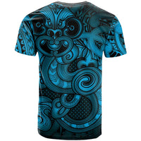 Aotearoa Maori Hei Tiki T Shirt Kikorangi Kowhaiwhai Puhoro Motif