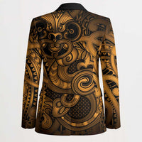 Aotearoa Maori Hei Tiki Blazer Koura Kowhaiwhai Puhoro Motif