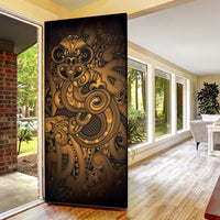 Aotearoa Maori Hei Tiki Door Cover Koura Kowhaiwhai Puhoro Motif