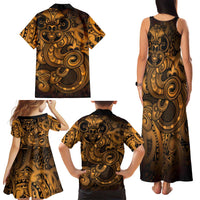 Aotearoa Maori Hei Tiki Family Matching Tank Maxi Dress and Hawaiian Shirt Koura Kowhaiwhai Puhoro Motif LT9 - Polynesian Pride