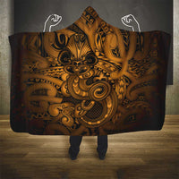 Aotearoa Maori Hei Tiki Hooded Blanket Koura Kowhaiwhai Puhoro Motif