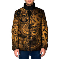 Aotearoa Maori Hei Tiki Padded Jacket Koura Kowhaiwhai Puhoro Motif