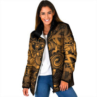 Aotearoa Maori Hei Tiki Padded Jacket Koura Kowhaiwhai Puhoro Motif