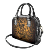 Aotearoa Maori Hei Tiki Shoulder Handbag Koura Kowhaiwhai Puhoro Motif