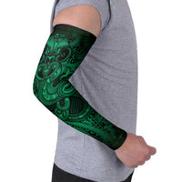 Aotearoa Maori Hei Tiki Arm Sleeves Kakariki Kowhaiwhai Puhoro Motif