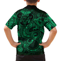 Aotearoa Maori Hei Tiki Family Matching Mermaid Dress and Hawaiian Shirt Kakariki Kowhaiwhai Puhoro Motif LT9 - Polynesian Pride