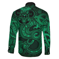 Aotearoa Maori Hei Tiki Family Matching Mermaid Dress and Hawaiian Shirt Kakariki Kowhaiwhai Puhoro Motif LT9 - Polynesian Pride