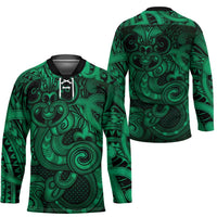 Aotearoa Maori Hei Tiki Hockey Jersey Kakariki Kowhaiwhai Puhoro Motif