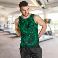 Aotearoa Maori Hei Tiki Men Tank Top Kakariki Kowhaiwhai Puhoro Motif