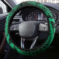 Aotearoa Maori Hei Tiki Steering Wheel Cover Kakariki Kowhaiwhai Puhoro Motif