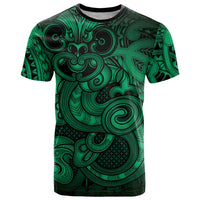 Aotearoa Maori Hei Tiki T Shirt Kakariki Kowhaiwhai Puhoro Motif