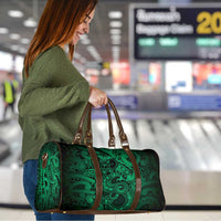 Aotearoa Maori Hei Tiki Travel Bag Kakariki Kowhaiwhai Puhoro Motif