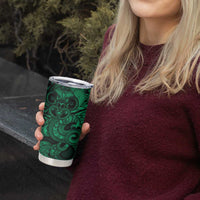 Aotearoa Maori Hei Tiki Tumbler Cup Kakariki Kowhaiwhai Puhoro Motif